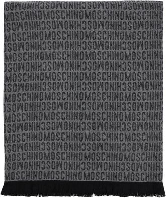Moschino Accessoires, Dames, Zwart, ONE Size, Wol, Logo Scarf