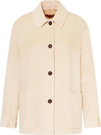 Max Mara Corduroy Jacket - Dames - Zomerjassen - Beige - L - Katoen - Jassen
