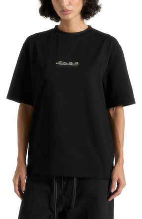Mani&egrave;re De Voir Unisex Signature Relaxed Fit Cotton T-Shirt in Black at Nordstrom, Size X-Large