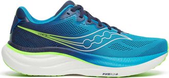 Saucony Breathable Blue Running Sneakers with Neon Accents