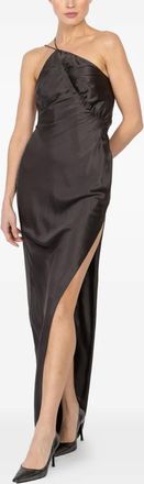 The Sei Leaf Gown asymmetric-neck maxi dress - Grijs