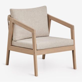 Sklum Sill&oacute;n En Madera De Acacia Y Cuerda Trenzada Kaela Sklum