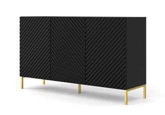 AKL FURNITURE C&oacute;moda efecto madera Negro