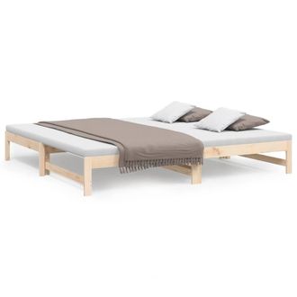 Berkfield Home Pull-out Day Bed 2x(80x200) cm Solid Wood Pine in Light Tan