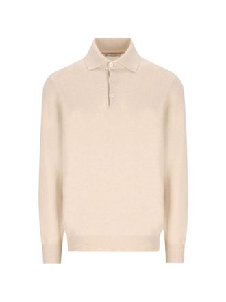Brunello Cucinelli Light Beige Polo Sweater