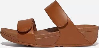 FitFlop Womens Lulu Adjustable Leather Slides In Light Tan
