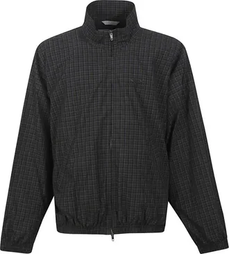 Balenciaga Jassen, Heren, Groen, L, Katoen, Checked Zip Jacket