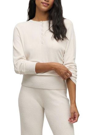 Barefoot Dreams CozyChic Ultra Lite Scallop Dolman Henley in Sand Dune at Nordstrom, Size X-Large