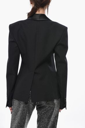 Dsquared2 Blazer in Lana Vergine con Rever a Scialle in Satin Dsquared2