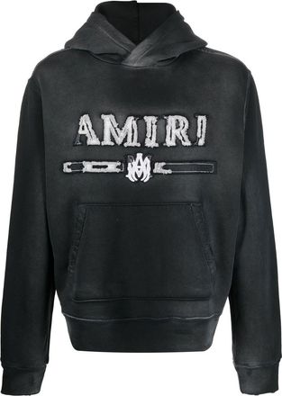 Amiri faded-effect logo hoodie - men - Cotton/Lyocell - XXXL - Black