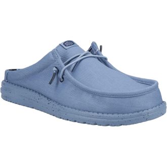 HeyDude Wally Slip Canvas 100% Cotton Mens Elemental Blue Slippers - Size UK 10