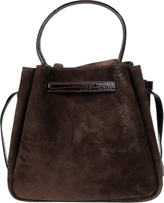 Tory Burch Tassen, Dames, Bruin, ONE Size, Su&egrave;de, Romy Suede Bucket Bag