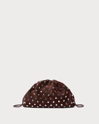 Loeffler Randall Womens Bailey Pleated Clutch In Espresso