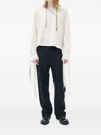 Ann Demeulemeester Brushed Wool Tailored Trousers - Black