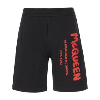 Alexander McQueen Heren, Korte broeken, Zwart, Maat: M Katoen