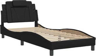 vidaXL Vidaxl - Estructura De Cama Sin Colch&oacute;n Cuero Sint&eacute;tico Negro 90x200 Cm