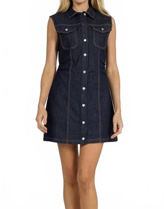 Dear John Denim Saira Mini Dress In Dark Denim