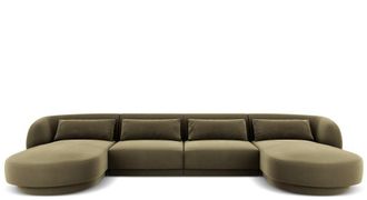BLOOMINGLOFT 5-Sitzer Design Panorama Sofa Tulum mit Samtbezug