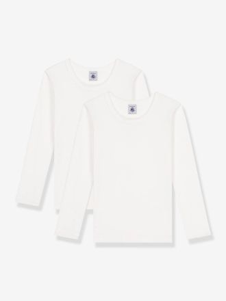 Petit Bateau 2er-Pack gerippte Kinder Shirts PETIT BATEAU wei&szlig;