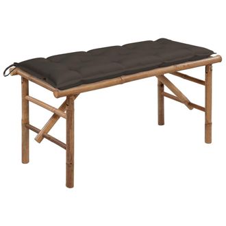 vidaXL Vidaxl - Banco De Jard&iacute;n Plegable Con Coj&iacute;n Bamb&uacute; 118 Cm
