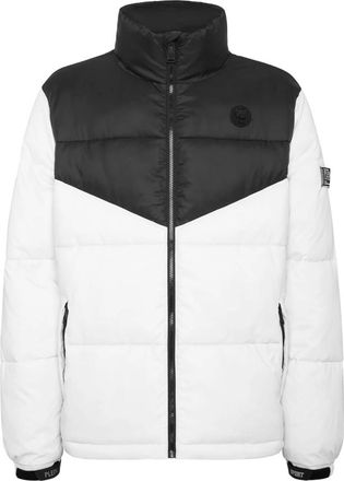 Plein Sport Nylon Puffer Jacket - Heren - Ski Jassen - Wit - 2XL - Nylon - Fitness