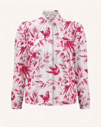 Alix of Bohemia Womens Artemis Rosette Swallow Shirt In Off White