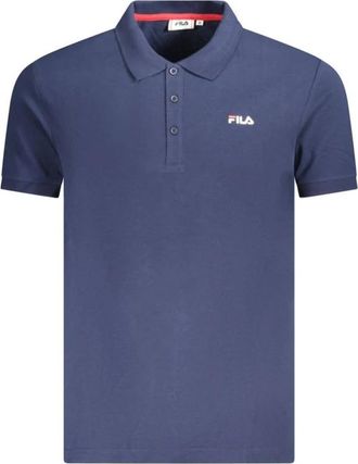 Fila Blauw Katoenen Poloshirt met Borduursel - Heren - Polos - Blauw - M - Katoen - Tops