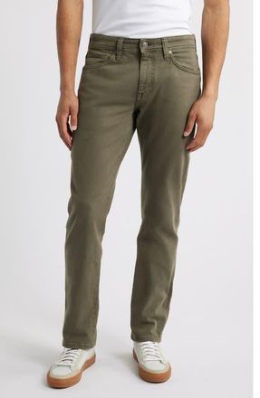 Nordstrom Garment Dye Slim Straight Leg Jeans in Olive Tundra at Nordstrom, Size 38 X 32