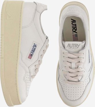 Autry Womens Sneakers Medalist Platform Leather White Cow Trainers
