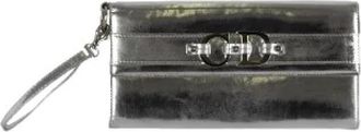 Dior Pre-owned Leather Clutch - Dames - Vintage Clutch - Grijs - ONE Size - Leer - Vintage