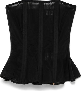 Nissa semi-sheer corset top - Black