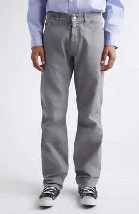 Martine Rose Regular Fit Cotton Straight Leg Utility Jeans in Grey at Nordstrom, Size Medium