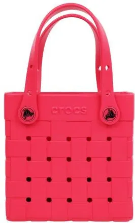 Crocs Small Woven Style Crocssbody Tote with Top Handles and removeable Crocssbody strap in Digital Raspberry at Nordstrom
