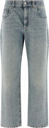 Brunello Cucinelli Light Blue Straight High Rise Jeans