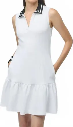 Tilley Airloft Ruffle Hem Dress In White