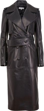 Fleur du Mal Moto leather trench coat - women - Lambskin - 10 - Black