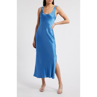 Rails Kailani Sleeveless Satin Midi Dress in Atlantic at Nordstrom Rack, Size X-Small