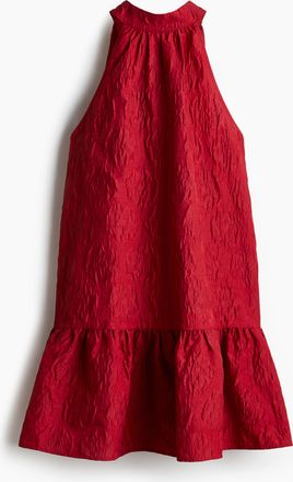 H&M Jacquardkleid mit Schleife im R&uuml;cken - Rot
