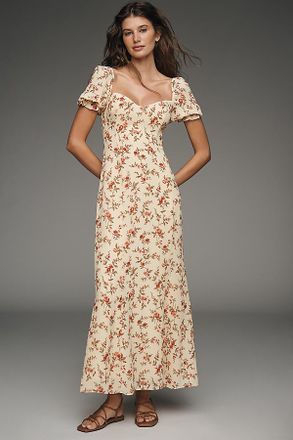 Reformation Gloria Puff-Sleeve Midi Dress