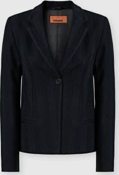 Missoni Single-breasted Blazer In Cotton And Viscose Tone-on-tone Zig Zag in Black at Nordstrom, Size 44 It