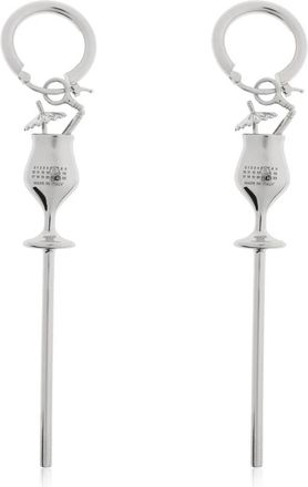 Maison Margiela Enkele Oorbel Met Hanger - Dames - Oorbellen - Grijs - ONE Size - Accessoires
