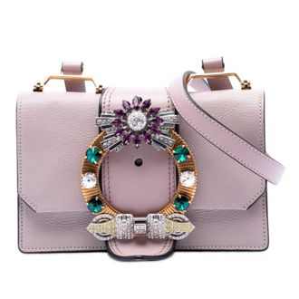 Miu Miu Pre-owned Miu Miu Goatskin Madras Soft Calf Crystal Embellished Crossbody Ladies S46XF3XWN7VGUMJ4
