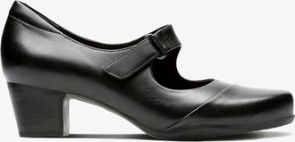 Clarks Womens Rosalyn Wren Black Leather Shoes - Size UK 6.5
