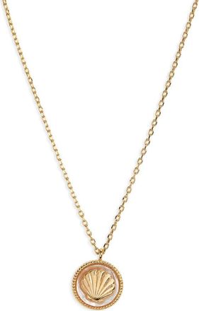 Estella Bartlett Mother-of-Pearl Seashell Pendant Necklace in Gold at Nordstrom