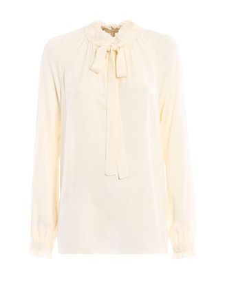 Michael Kors Silk gathered collar blouse