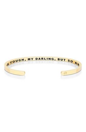 Mantra Life Is Tough, My Darling, But So Are You (within) bracelet in Yellow Gold at Nordstrom