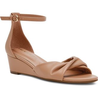 Anne Klein Whitby Ankle Strap Slide Sandal in Tan at Nordstrom, Size 9.5