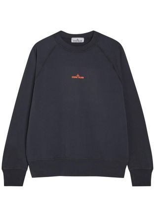 Stone Island Printed Cotton Sweatshirt - Navy - XL