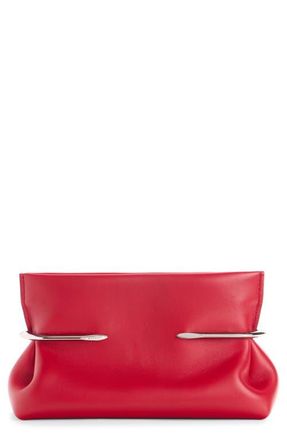 Givenchy Pinch Soft Leather Clutch in Equestrian Red at Nordstrom