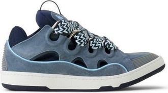 Lanvin Curb Leather Sneakers in Grey/blue at Nordstrom, Size 47